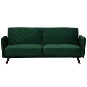 Beliani Glam Sofa Bed SENJA Emerald Green