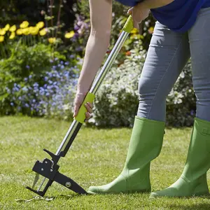 Long Handled Robust Stainless Steel Weed Puller Claw Grabber.