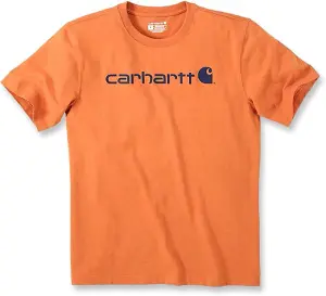 Carhartt Relaxed Fit Heavyweight Logo Graphic T-Shirt Marmalade Heather L