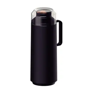 Tramontina 1L Thermal Flask with Cup Lid and Interior Glass Container Black