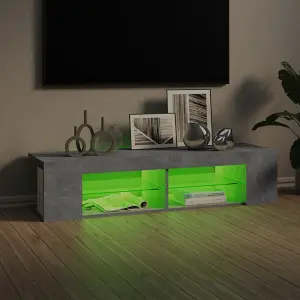 Berkfield TV Cabinet with LED Lights Concrete Grey 135x39x30 cm