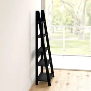 Arelious Ladder Bookcase Black