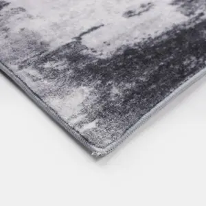 Rug Abstract Area Carpet Modern Rugs Geometric, Grey - 80 x 150cm