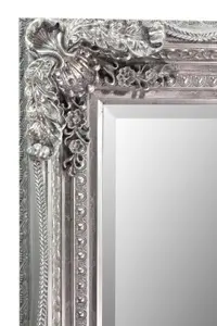 MirrorOutlet Carved Louis Silver Antique Full Length Leaner Dress Mirror 175 x 90cm