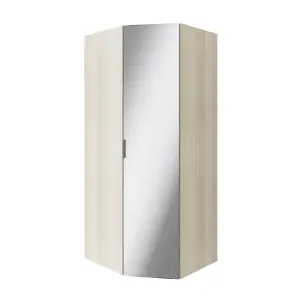 GoodHome Atomia Freestanding Matt oak effect Particle board Mirrored Wardrobe (H)2250mm (W)1300mm (D)580mm