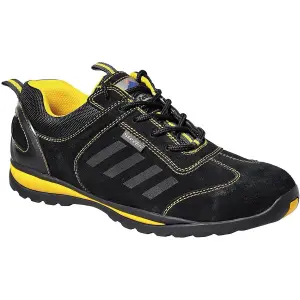 Portwest Mens Steelite Lusum S1P HRO Suede Safety Shoes Black/Yellow (8 UK)