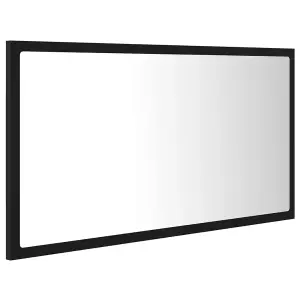 Berkfield LED Bathroom Mirror Black 80x8.5x37 cm Engineered Wood