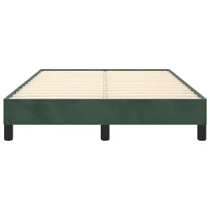 Berkfield Bed Frame without Mattress Dark Green 120x190 cm Small Double Velvet