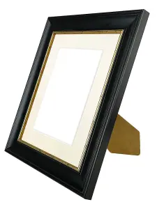 Scandi Black with Crackle Gold Frame with Ivory Mount for Image Size 12 x 8 Inch