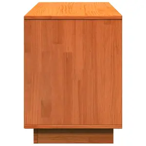 Berkfield Shoe Cabinet Wax Brown 110x34x45 cm Solid Wood Pine