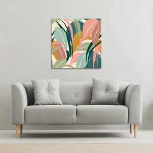 artistic abstract leaves (Canvas Print) / 127 x 127 x 4cm