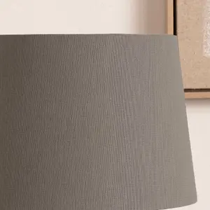 45cm Grey Linen Tapered Cylinder Table Lampshade Modern Self Lined Floor Lamp Shade