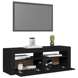 vidaXL TV Cabinet with LED Lights Black 120x35x40 cm