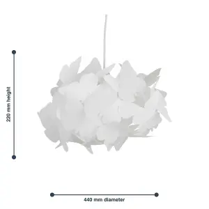 First Choice Lighting White Butterfly Easy Fit Light Shade