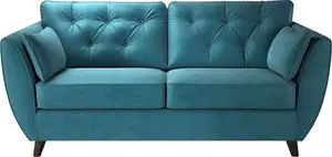 Hoxton Compact Velvet 3 Seater Sofa Blue Scs Living