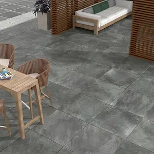 Ash Stone Effect 20mm Outdoor Porcelain Tile 76 x 76cm / Grey