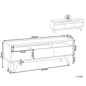 Beliani Scandinavian TV Stand Brown SYRACUSE