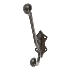 Hammer & Tongs - Leaf Backed Hat & Coat Hook - W35mm x H150mm - Black