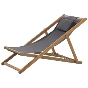 Sun Lounger Wood Grey AVELLINO