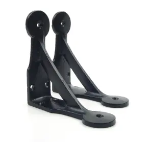 Oakcrafts - Pair of Antique Cast Iron Gallows Brackets in Epoxy Black Finish - 100mm x 100mm