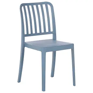 Set of 2 Garden Chairs SERSALE Synthetic Material Blue