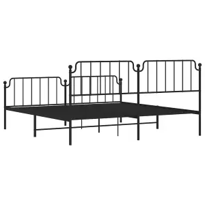 Berkfield Metal Bed Frame without Mattress with Footboard Black 193x203cm