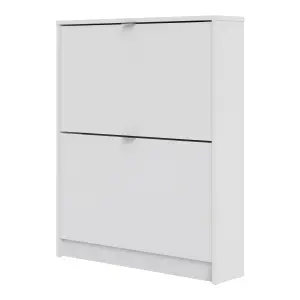 Shoes Shoe cabinet  w. 2 tilting doors and 1 layer White