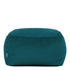 icon Amara Velvet Bean Bag Pouffe Teal Green