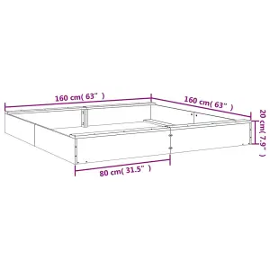 Berkfield Sandbox with Seats White Square Solid Wood Pine