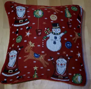 Jolly 18" Tapestry Christmas Cushion