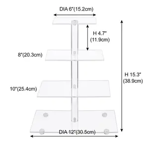 4 Tier Round Acrylic Cupcake Display Stand Holder