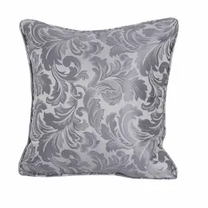 Algonac Damask Square Throw Cushion Grey