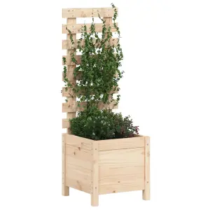 Berkfield Garden Planter with Rack 39x39.5x114 cm Solid Wood Pine