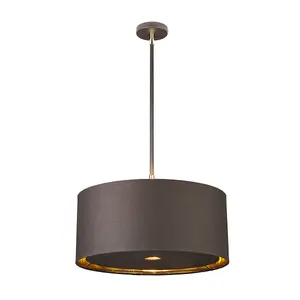 Elstead Balance 1 Light Round Ceiling Pendant Brown, Brass, E27