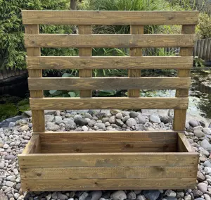 Garden Trough Planter Trellis Plant Support Screen Wooden Outdoor