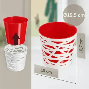 Plant pot planter Flowerpot Crystal Modern Decorative Daizy Red 19cm