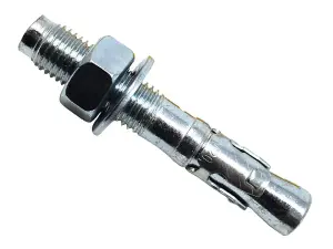 Heavy-Duty Zinc Plated Through Bolts M20 x 125mm - 15 Pack for Concrete Use