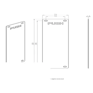 Push Engraved Door Finger Plate 300 x 75mm Bright Stainless Steel Push Plate