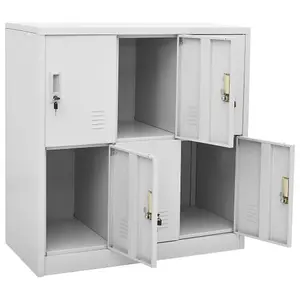 Berkfield Locker Cabinets 5 pcs Light Grey 90x45x92.5 cm Steel