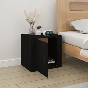 Berkfield Bedside Cabinet Black 50x39x47 cm