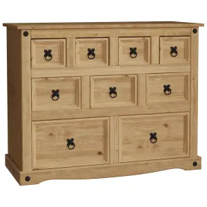 Vida Designs Corona 4+3+2 Drawer Merchant Chest Mexican Solid Waxed Pine (H)760mm (W)950mm (D)400mm