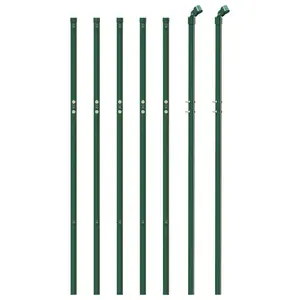 Nelda Anthracite Metal Fence Panels Green / 110cm H x 2500cm W / 13