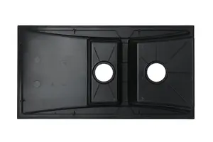 Liquida SEV150BL 1.5 Bowl Composite Reversible Black Kitchen Sink And Waste Kit