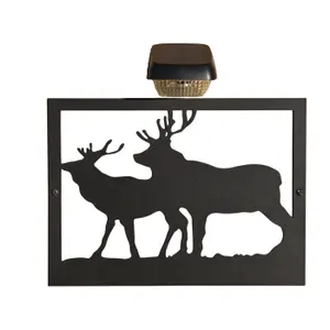 Stag Garden Wall Art Plaque and Solar Lighting