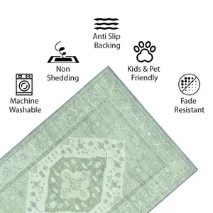 Vernal Kinsey Machine Washable Rug for Living Room, Bedroom, Dining Room, Sage Green, 152 cm X 213 cm