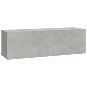 Berkfield Wall TV Cabinets 4 pcs Concrete Grey 100x30x30 cm