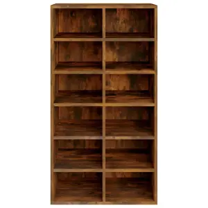 Shoe Rack Smoked Oak 54x34x100.5 cm Engineered Wood