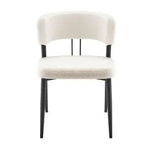 Cirrus White Boucle Dining Chair