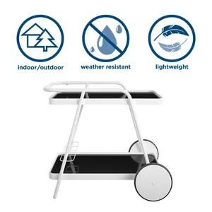 Karinah 17 Stories Bar Cart with Metal Outer Material White