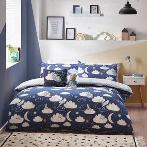 Peter Rabbit™ Sleepy Head Single Duvet Cover Set, Polyester, Cotton, Blue